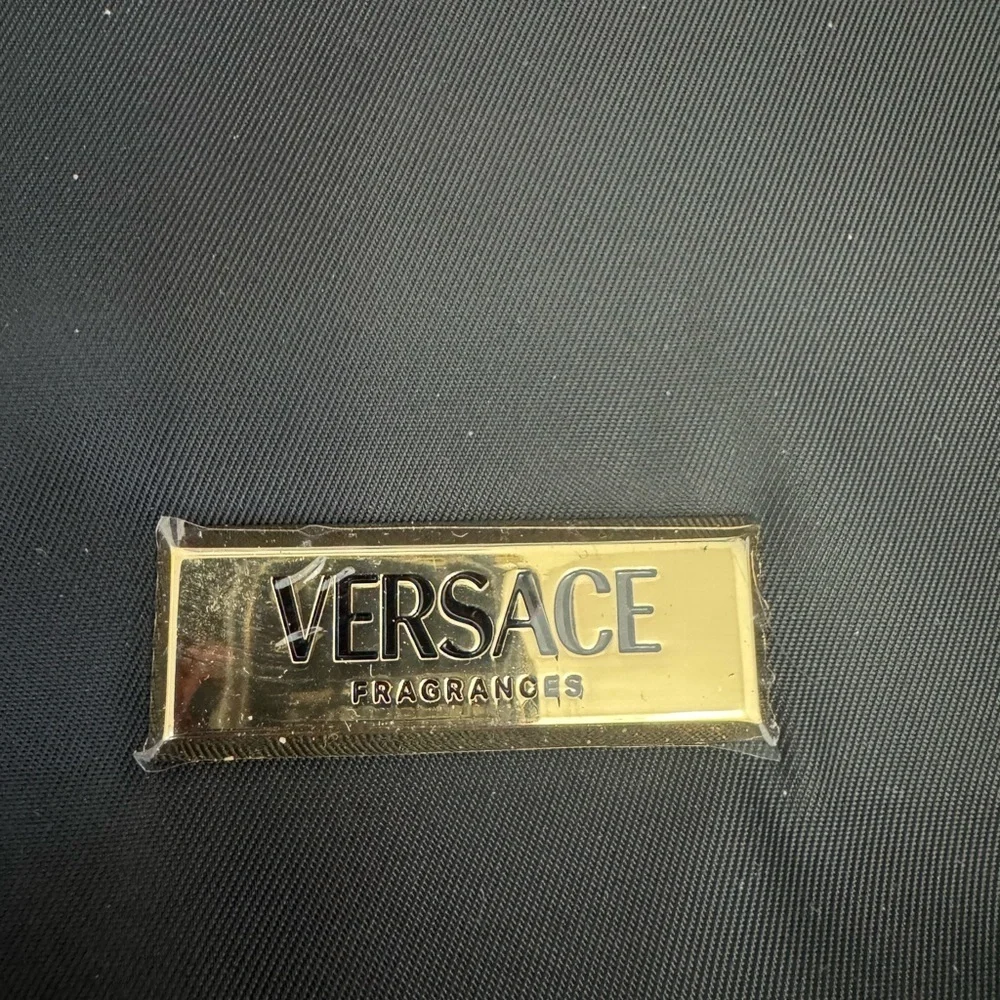 Versace Black Tote with Gold Accents